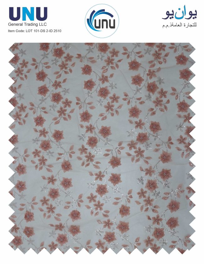 Elegant Floral Embroidered Fabric with Sparkling Accents - Image 21