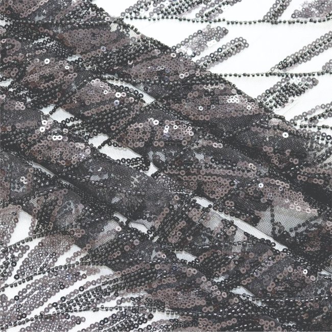 Premium Art Deco Geometric Sequin Fabric for Fashionable Attire - Image 5