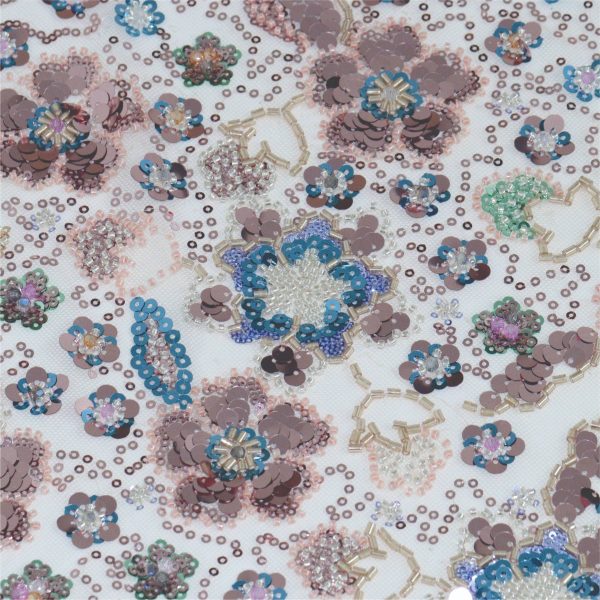 Premium Embroidered Floral Fabric for High-End Fashion Attire