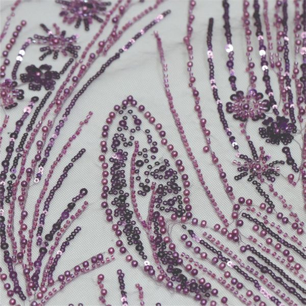 Flowing Floral Embroidered Fabric for Luxurious Fashion