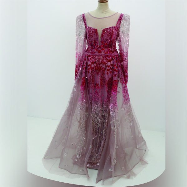 Crimson Blossom Elegance with exquisite red embroidery