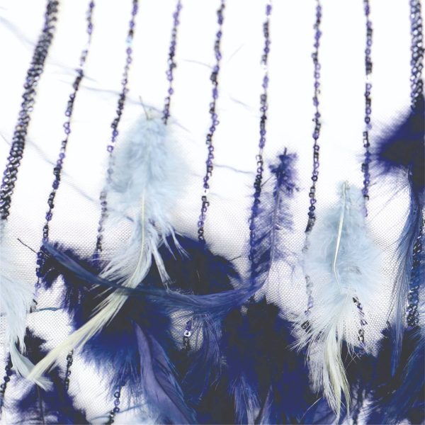 Elegant Feather Embellished Sequin Fabric for Couture